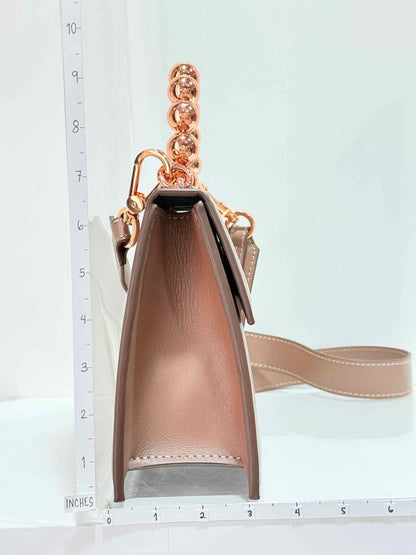 0711 Bea Ball Handle Brown Top Handle