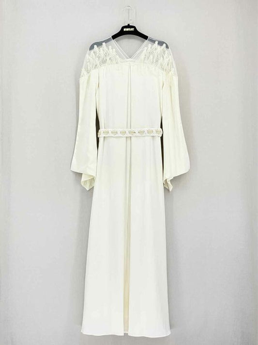 NASS Braided Belt White Size Small Long Dress