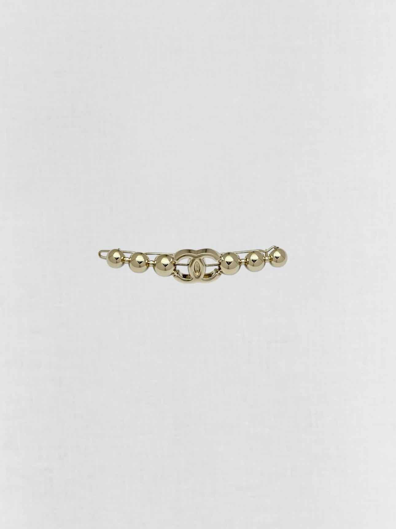 CHANEL Gold Beaded Hair Clip
