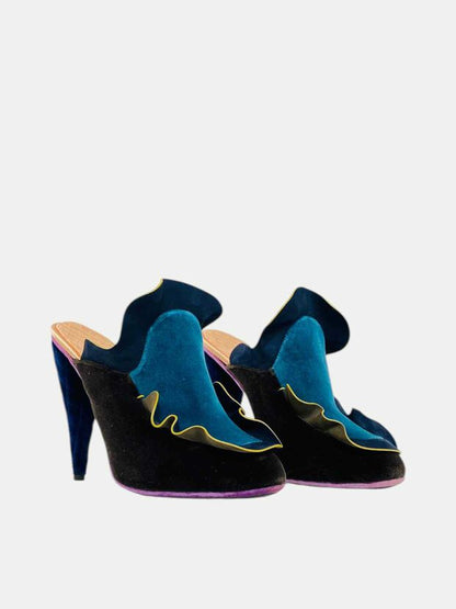 FENDI Ruffled Multicolor Size EU 40 Mules