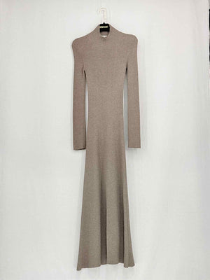 PETER DO Taupe Ribbed Size Small Long Dress