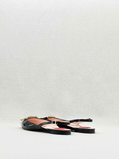 ROGER VIVIER Strass Black Size EU 37 Flats