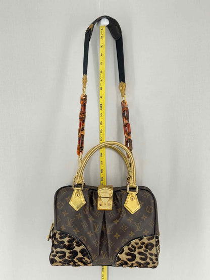 LOUIS VUITTON Adele Brown & Beige Leopard Top Handle