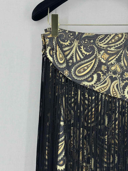 JONATHAN SIMKHAI Black Multicolor Size US 8 Midi Skirt