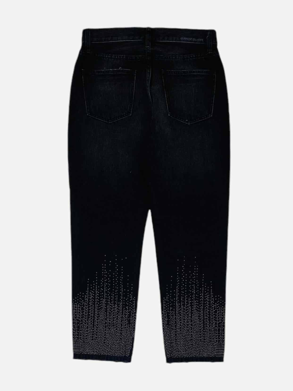 CURRENT ELLIOTT Black Boyfriend Jeans