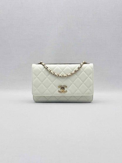 CHANEL Trendy CC WOC White Quilted Shoulder Bag