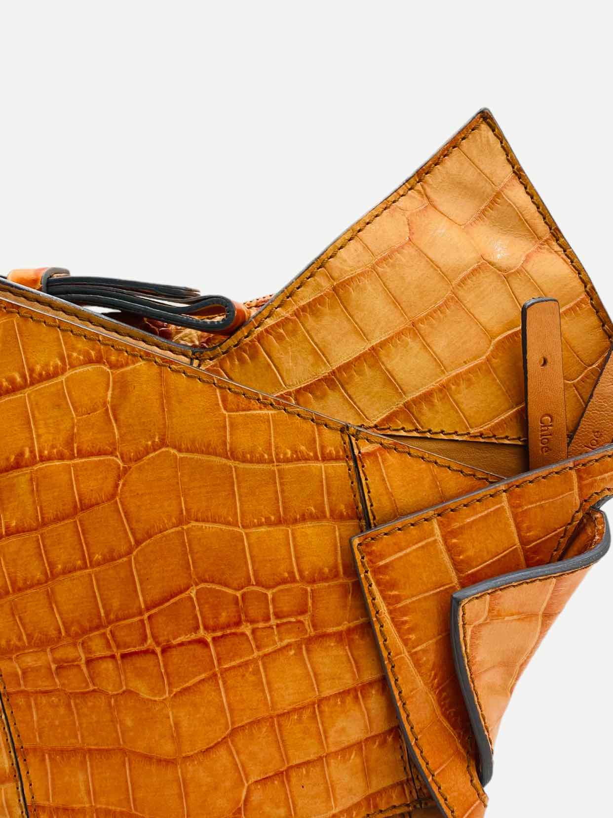 CHLOE Freja Origami Orange Clutch