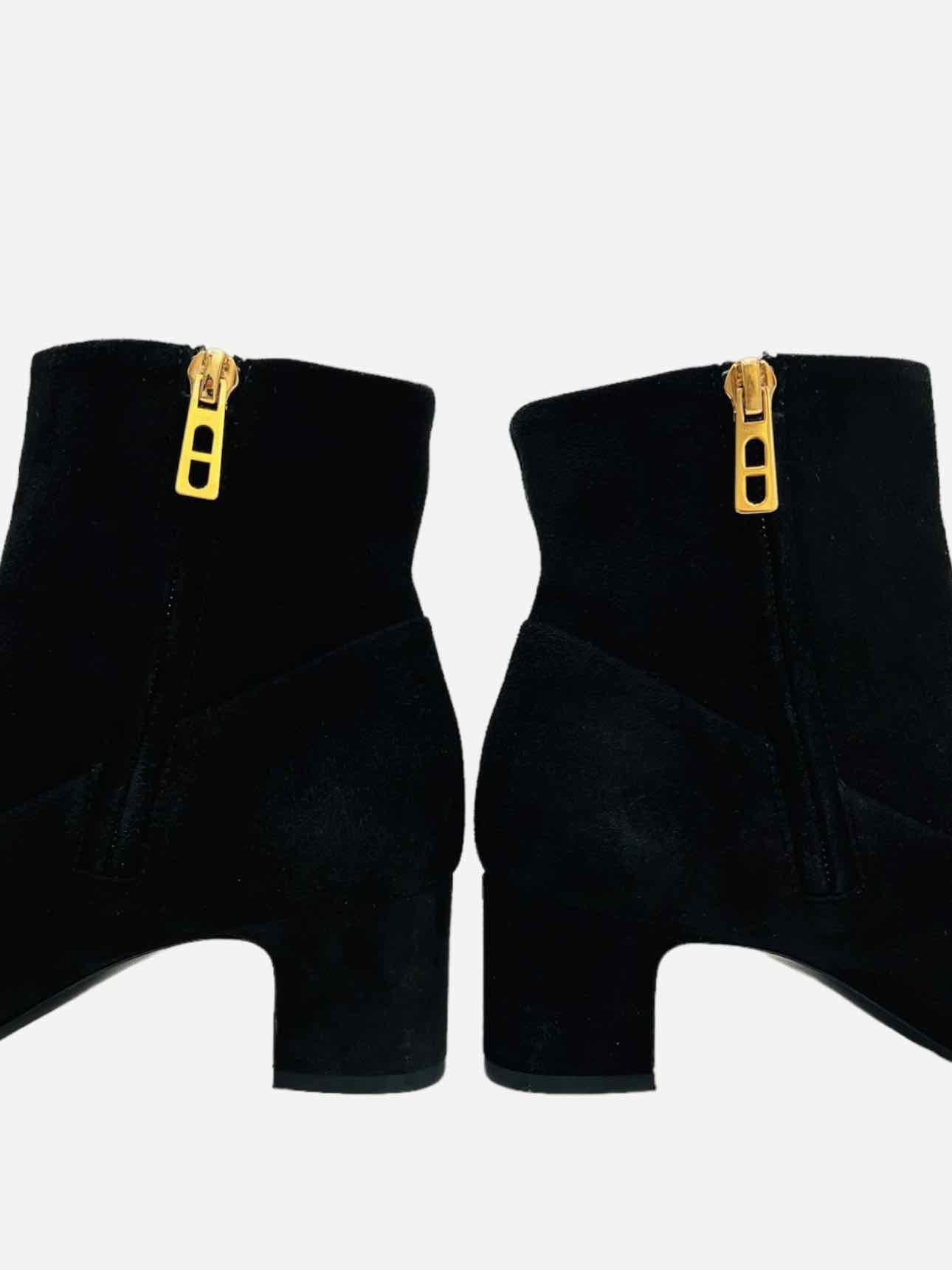 HERMES Curacao Black Ankle Boots 35