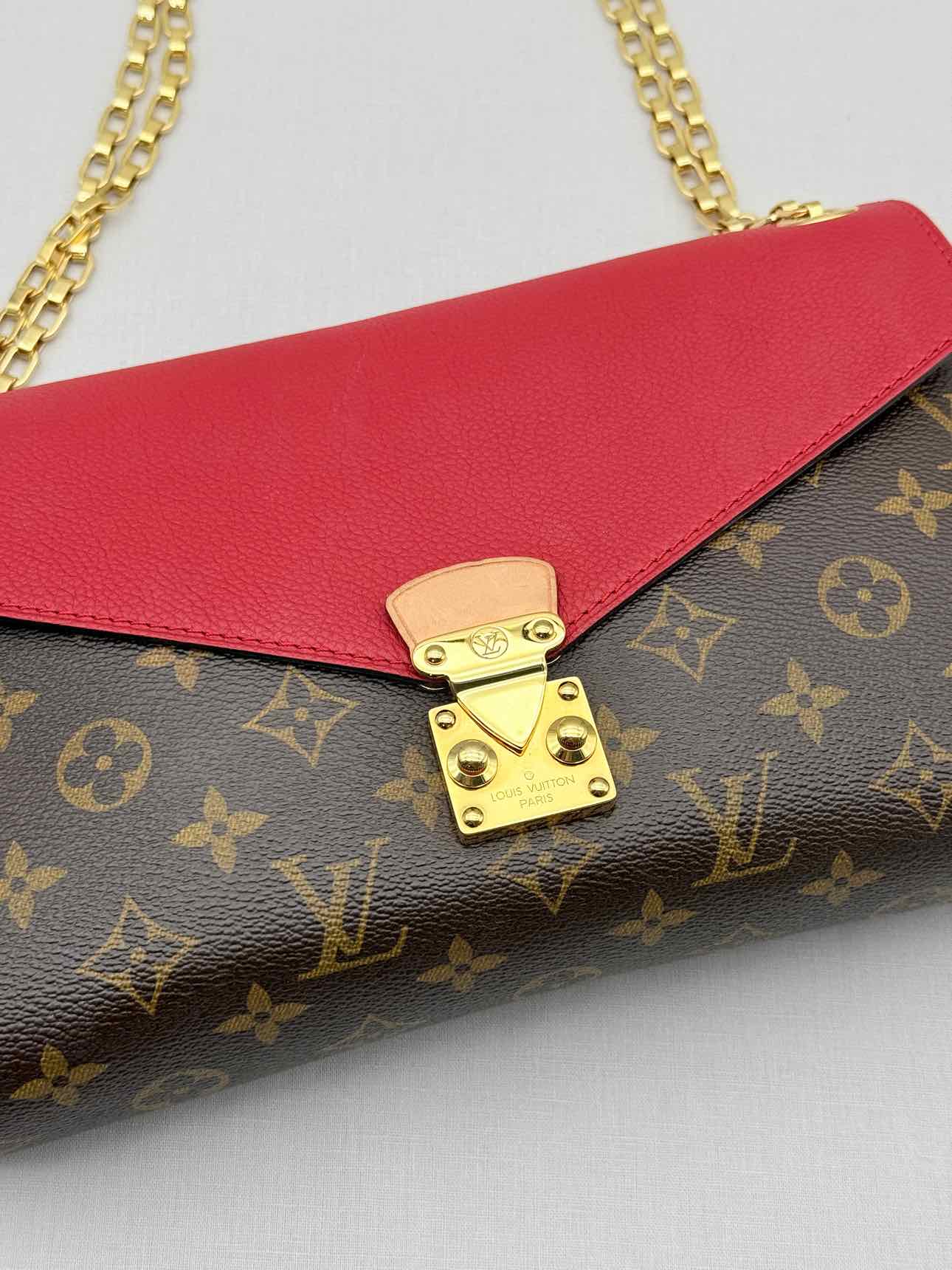 LOUIS VUITTON Pallas Chain Red Monogram Shoulder Bag