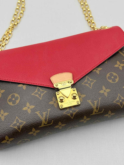 LOUIS VUITTON Pallas Chain Red Monogram Shoulder Bag