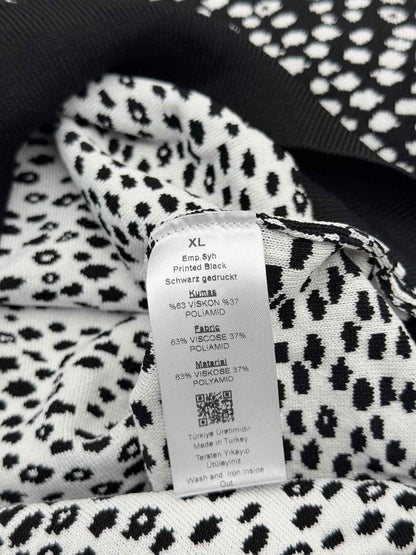 ADL Knitted Black & White Print Size XLarge Polo Shirt