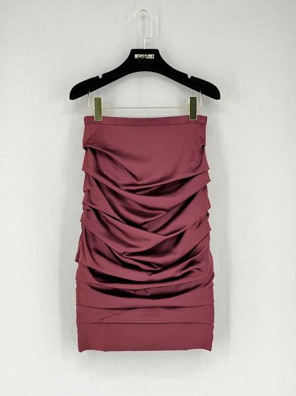 DOLCE & GABBANA Burgundy Size US 2 Knee Length Skirt