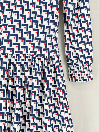 PRADA White w/ Blue & Red Size US 6 Short Dress