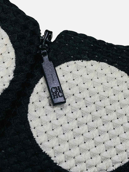 CAROLINA HERRERA Black w/ White Size Medium Long Dress