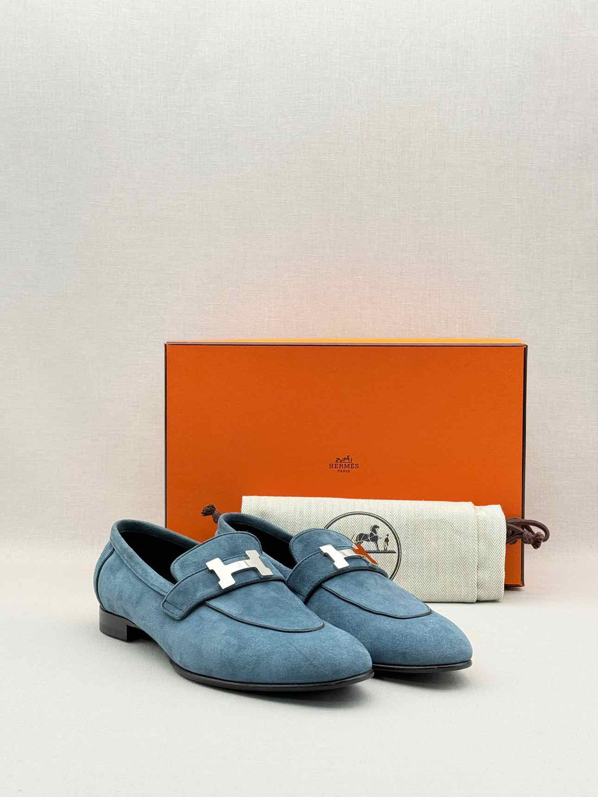 HERMES Paris Moccasins Blue Size EU 38 Loafers