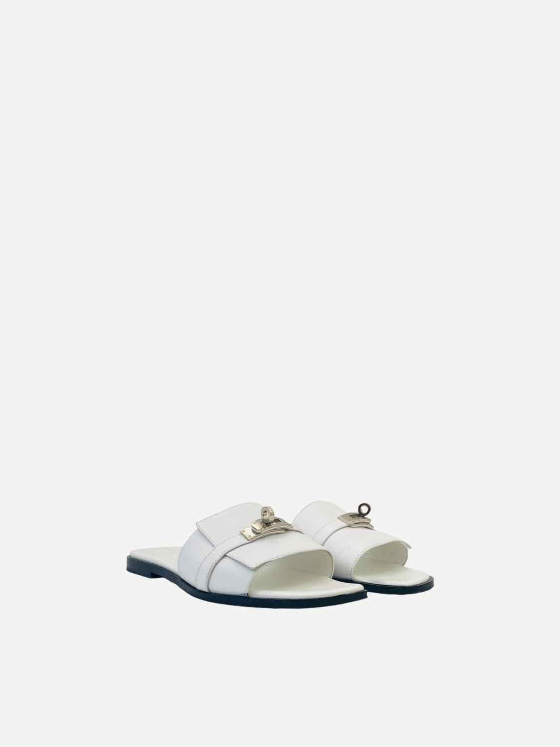 HERMES Giulia White Sandals