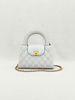 CHANEL Kelly Grey Quilted Top Handle