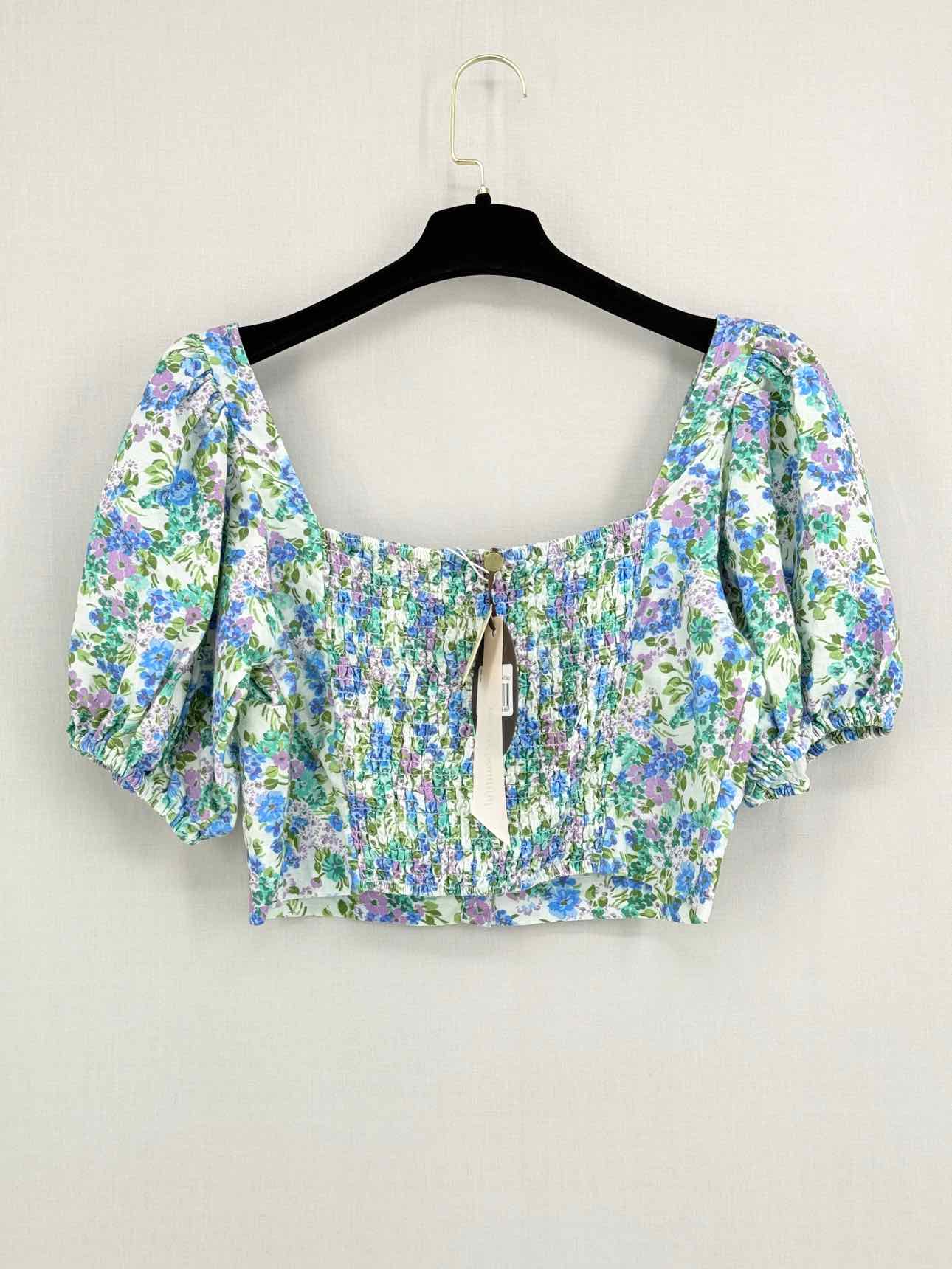 BY TIMO Green Multicolor Floral Print Size Medium Top