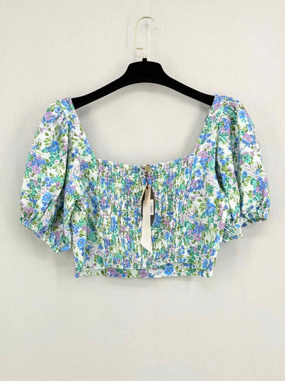 BY TIMO Green Multicolor Floral Print Size Medium Top