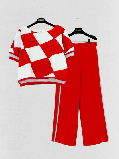 FENDI Red & White Harlequin Size US 8 Outfit Set