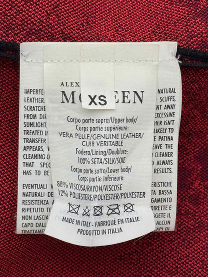 ALEXANDER MCQUEEN Black & Red Size XSmall Short Dress