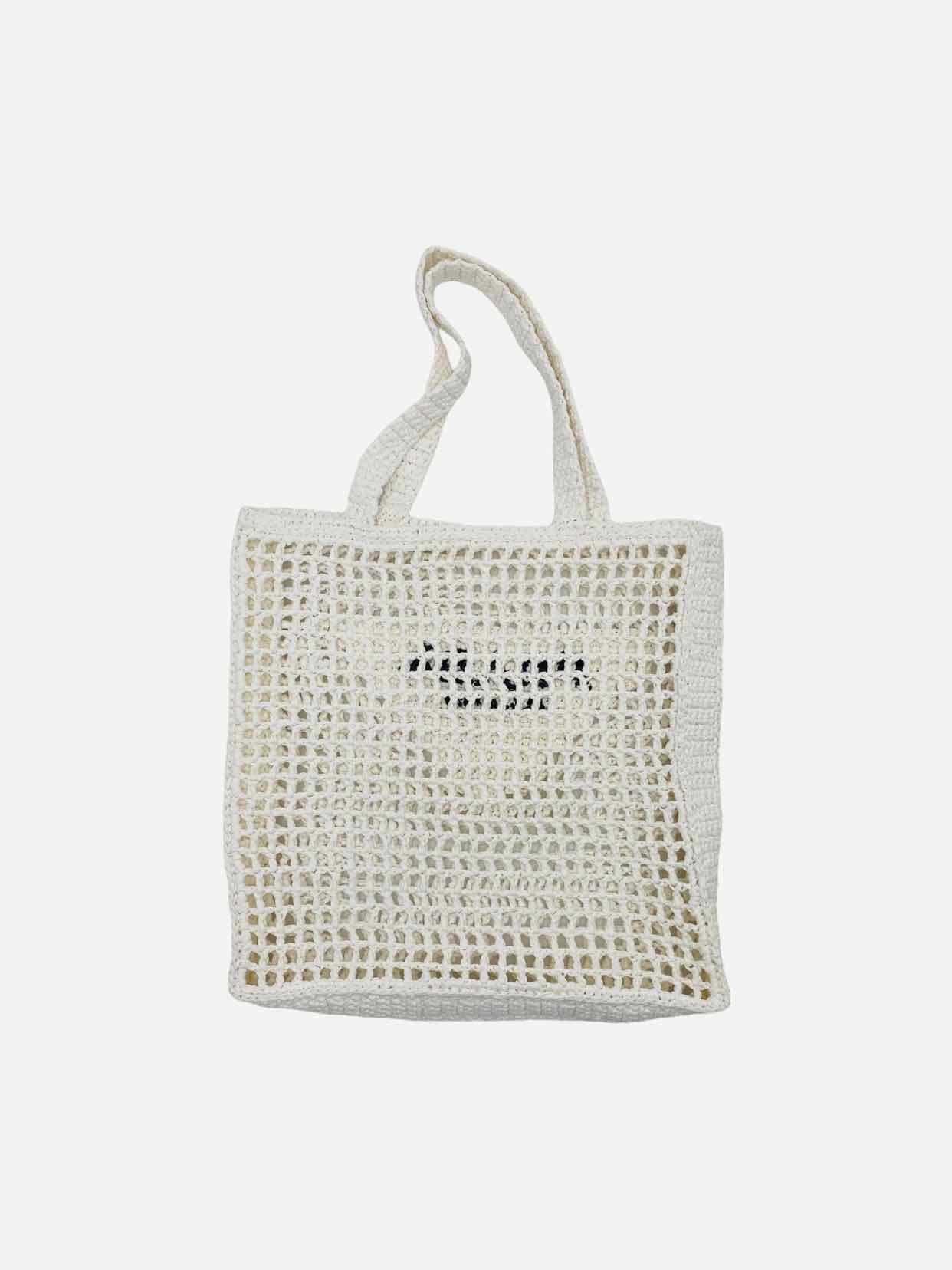 PRADA Crochet White Tote Bag