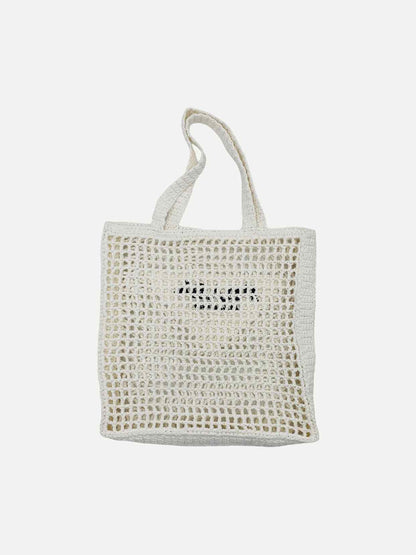PRADA Crochet White Tote Bag