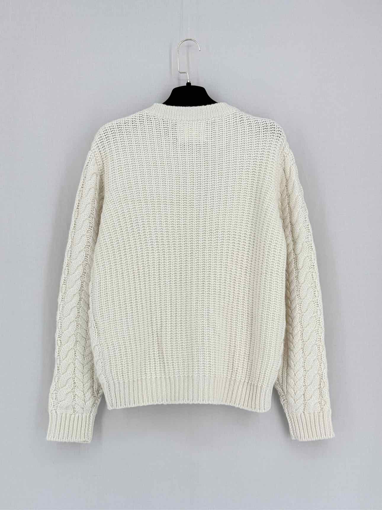 LISA YANG White Cable Knit Size Small/Medium Cardigan