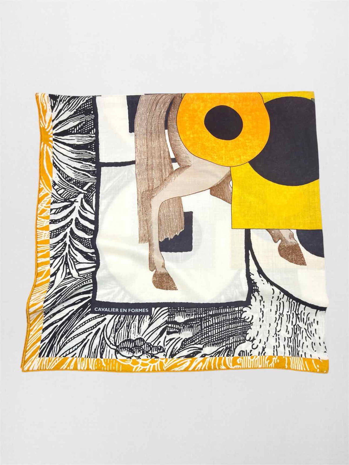 HERMES Blanc Multicolore Shawl