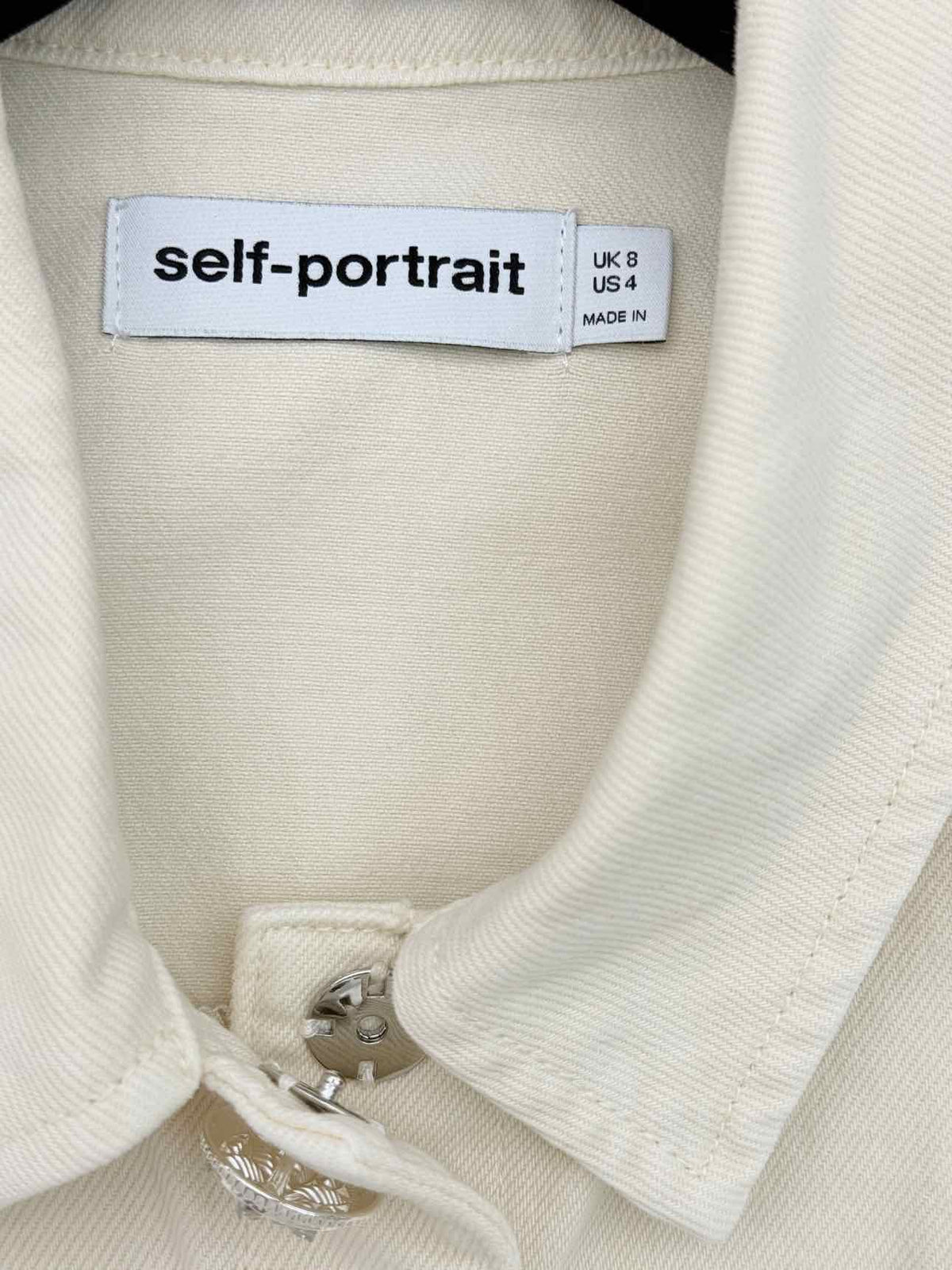 SELF-PORTRAIT Cream Size US 4 Short Dress
