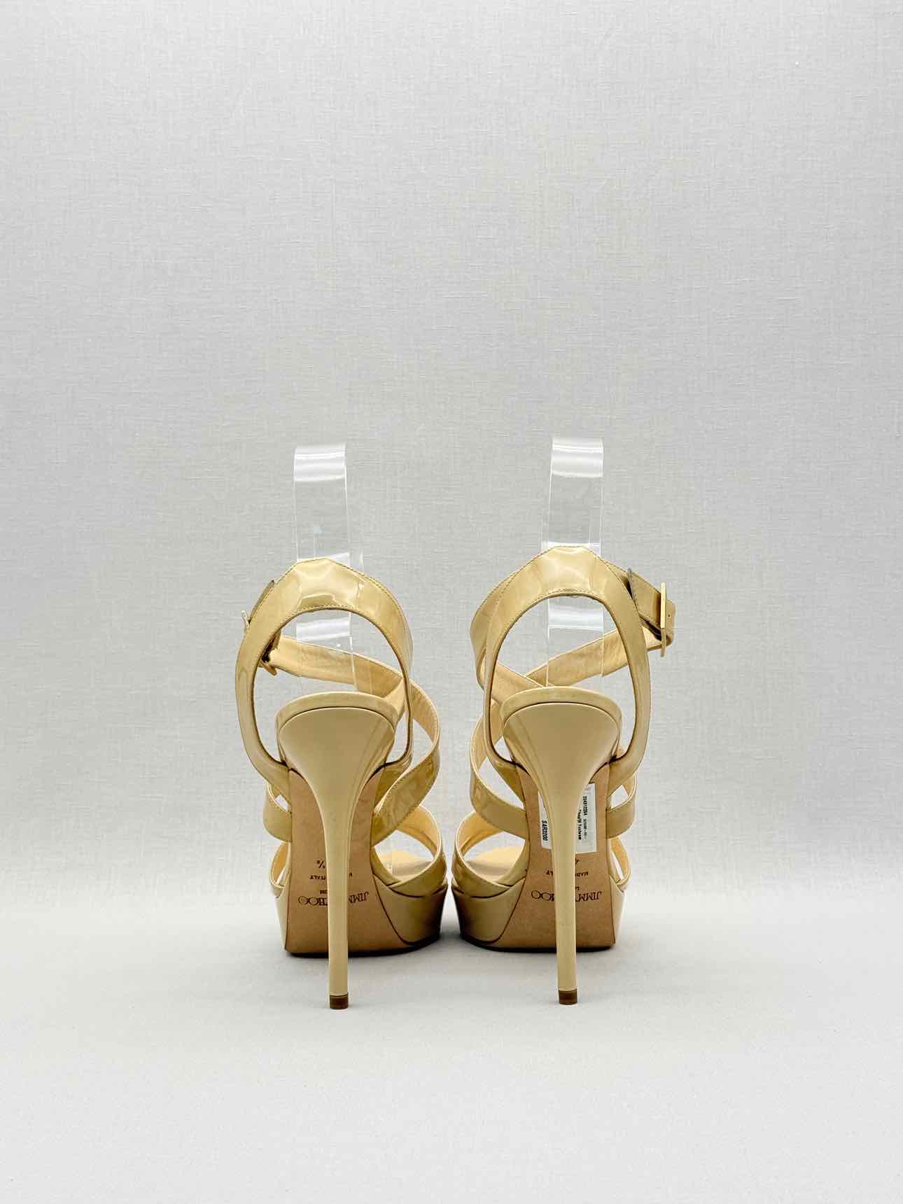 JIMMY CHOO Vamp Beige Size EU 40.5 Platform Sandals