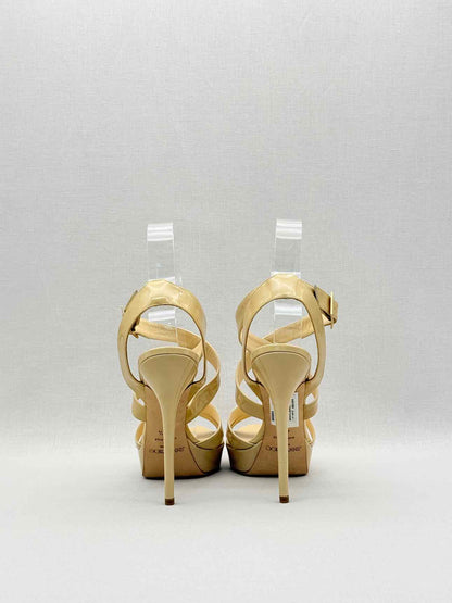 JIMMY CHOO Vamp Beige Size EU 40.5 Platform Sandals