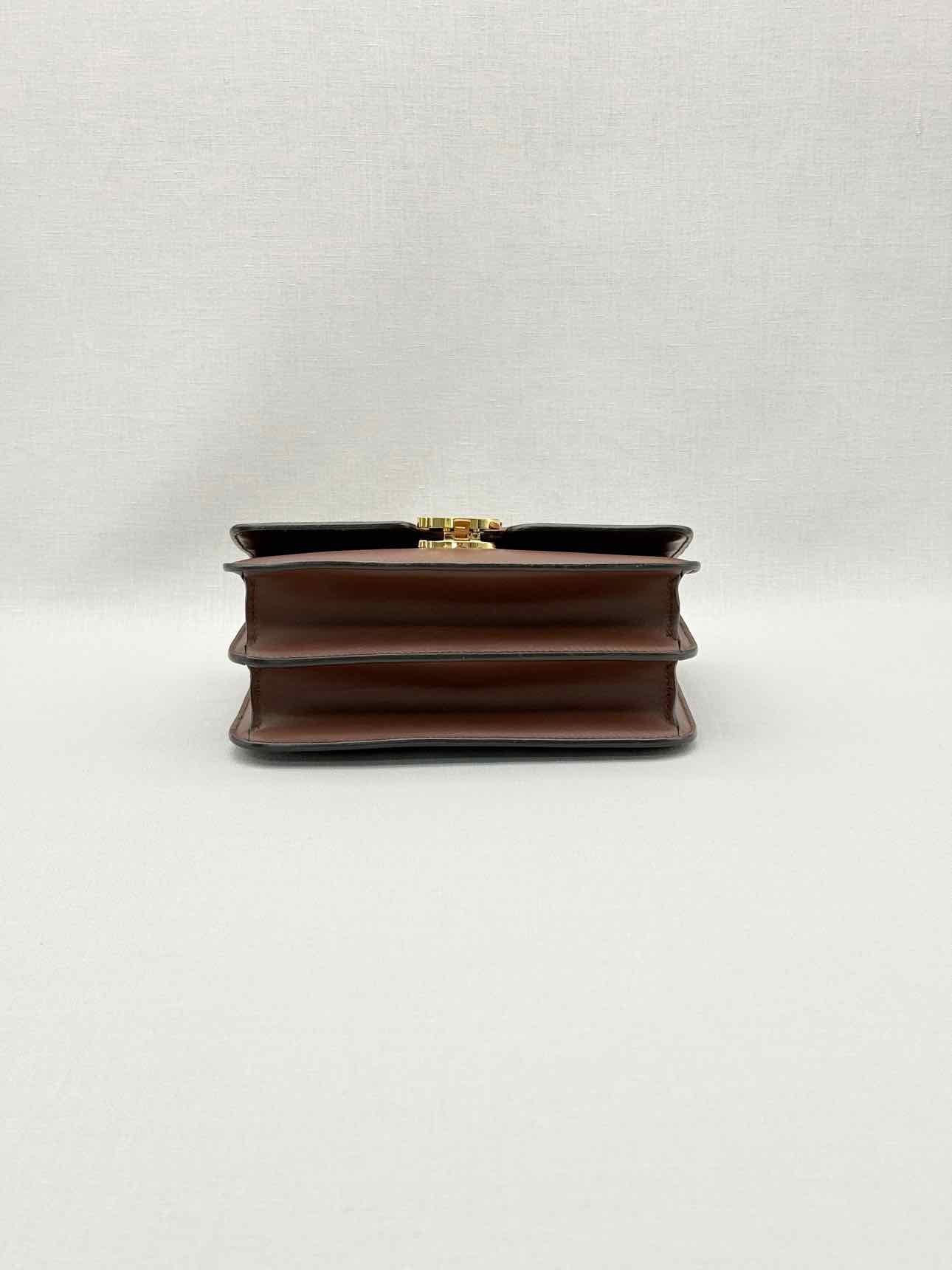 BURBERRY TB Flap Brown Multicolor Monogram Shoulder Bag