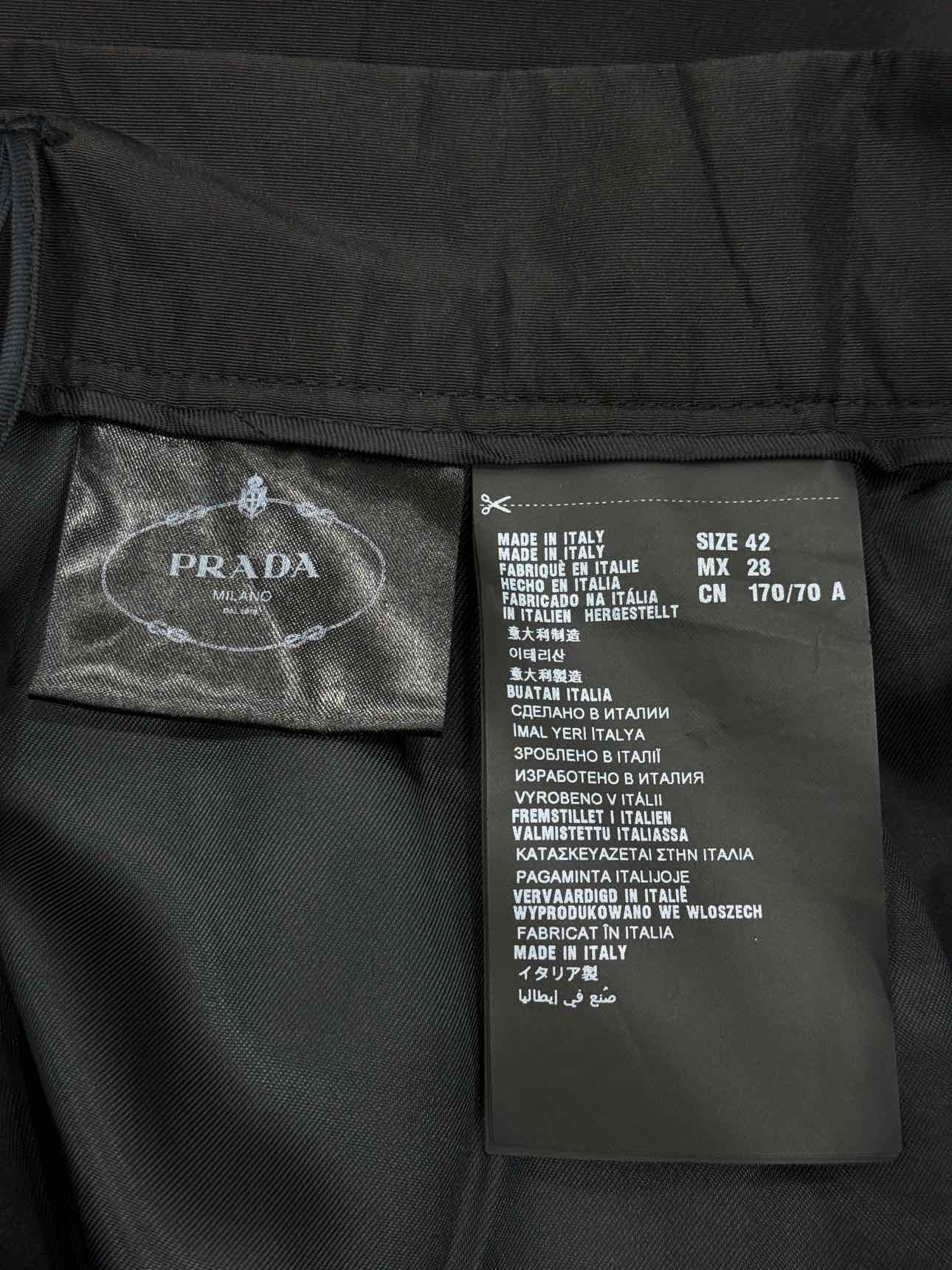 PRADA Silk-faille Black Multicolor Size US 6 Midi Skirt