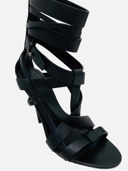 GIVENCHY Strappy Black Heeled Sandals 38