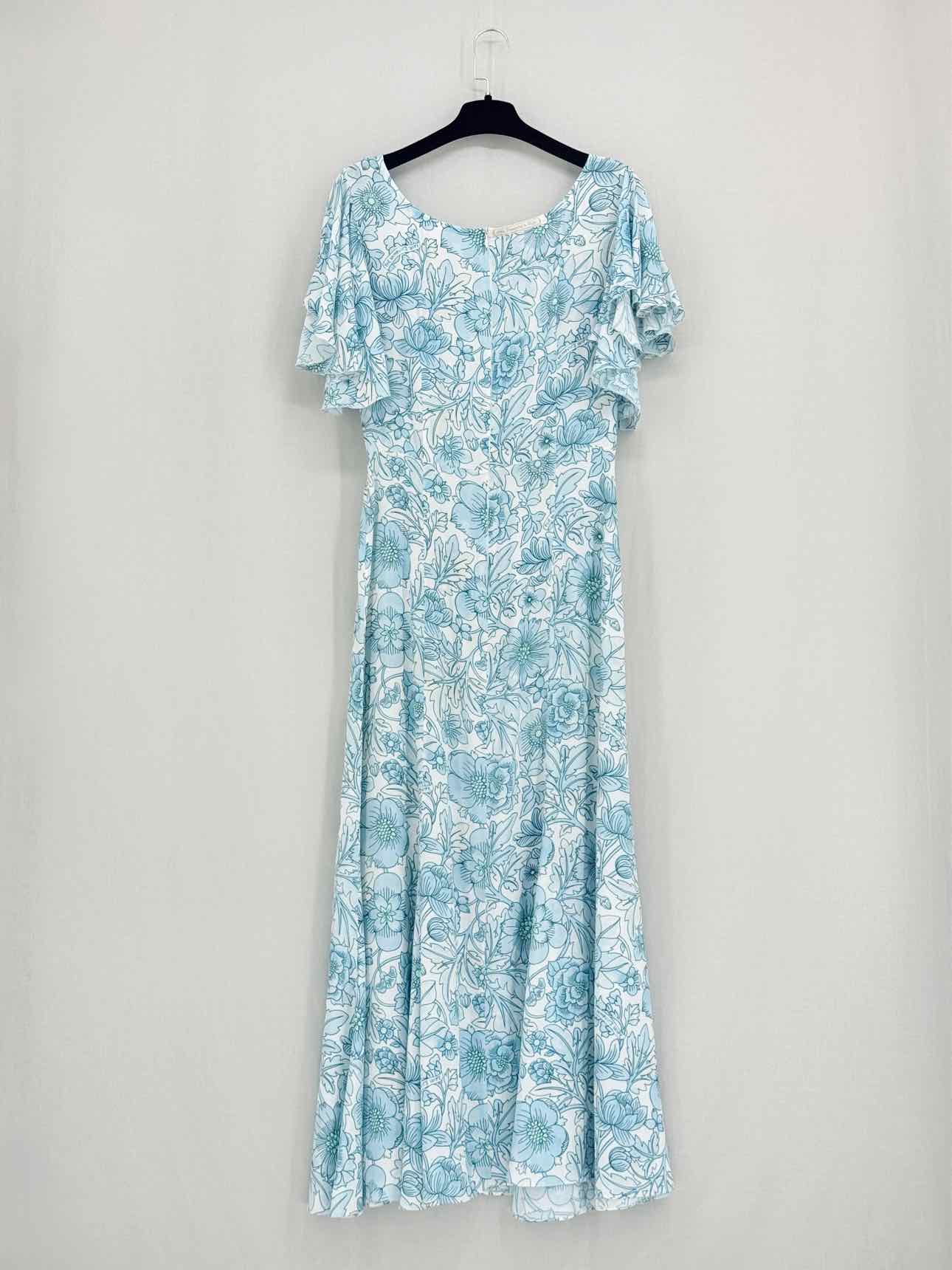 THE VAMPIRE'S WIFE Blue & White Size US 6 Long Dress