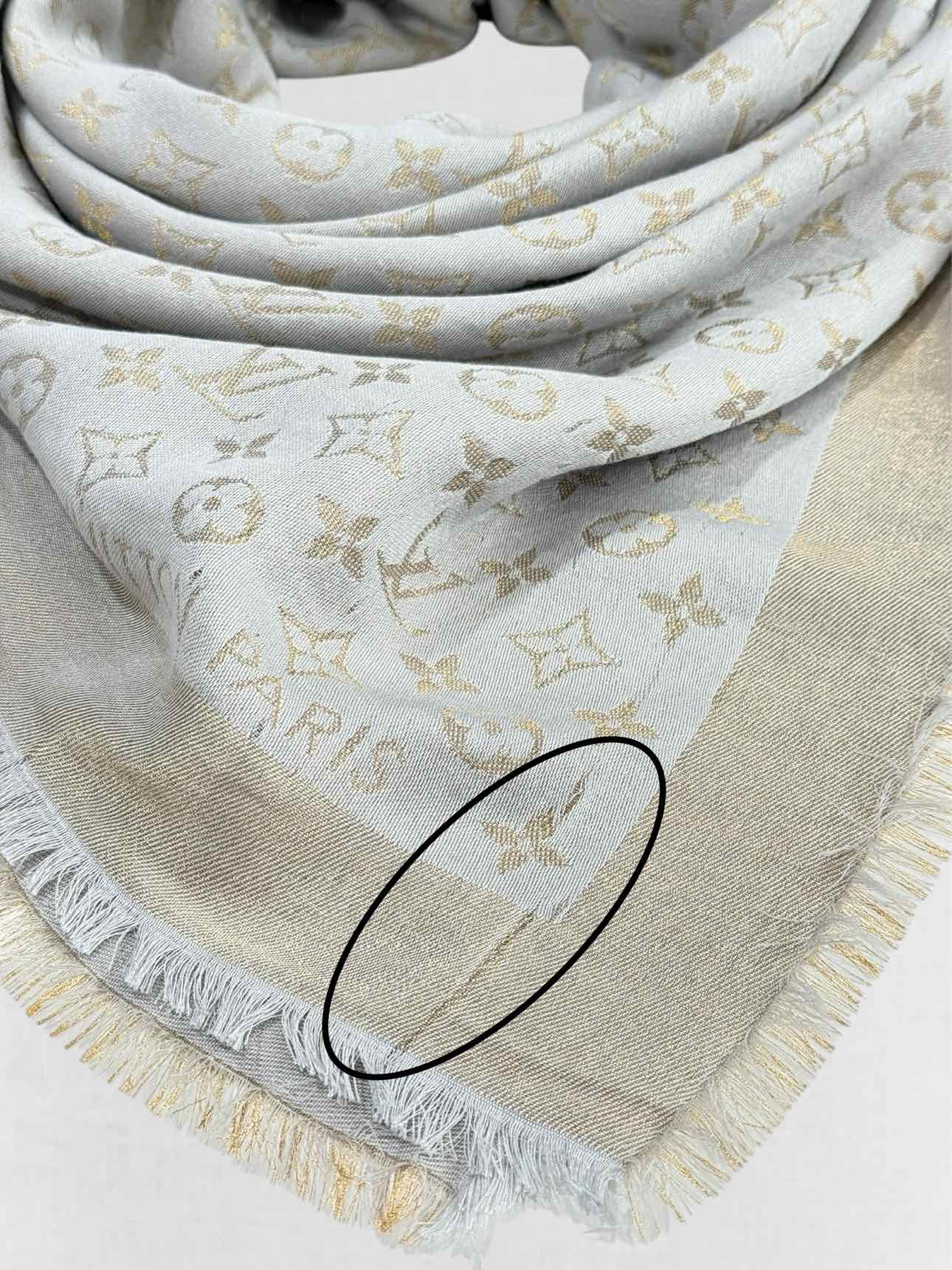 LOUIS VUITTON Grey & Gold Shawl