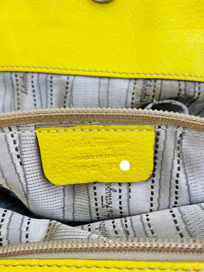 SALVATORE FERRAGAMO Gancini Yellow Tote Bag