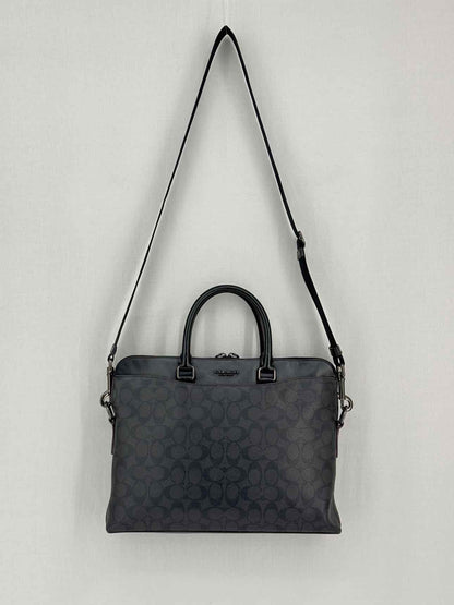 COACH Beckett Slim Black Signature Laptop Bag