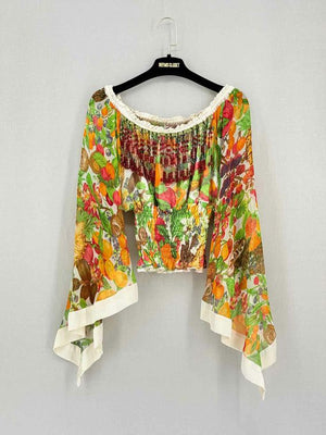 TIZIANO MAZZILLI Orange Multicolor Size Small Blouse