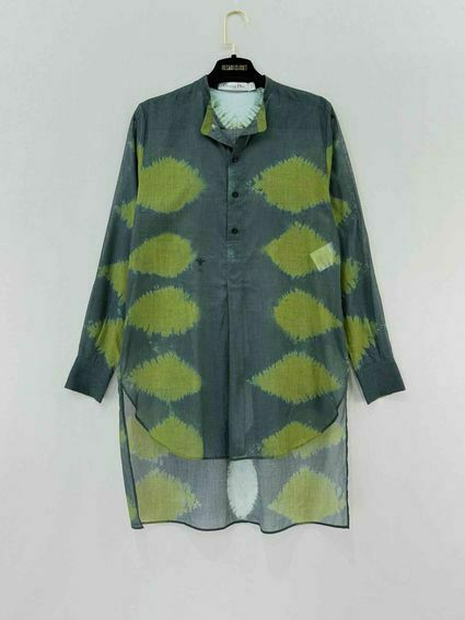 CHRISTIAN DIOR Tunic Grey & Green Size US 4 Shirt