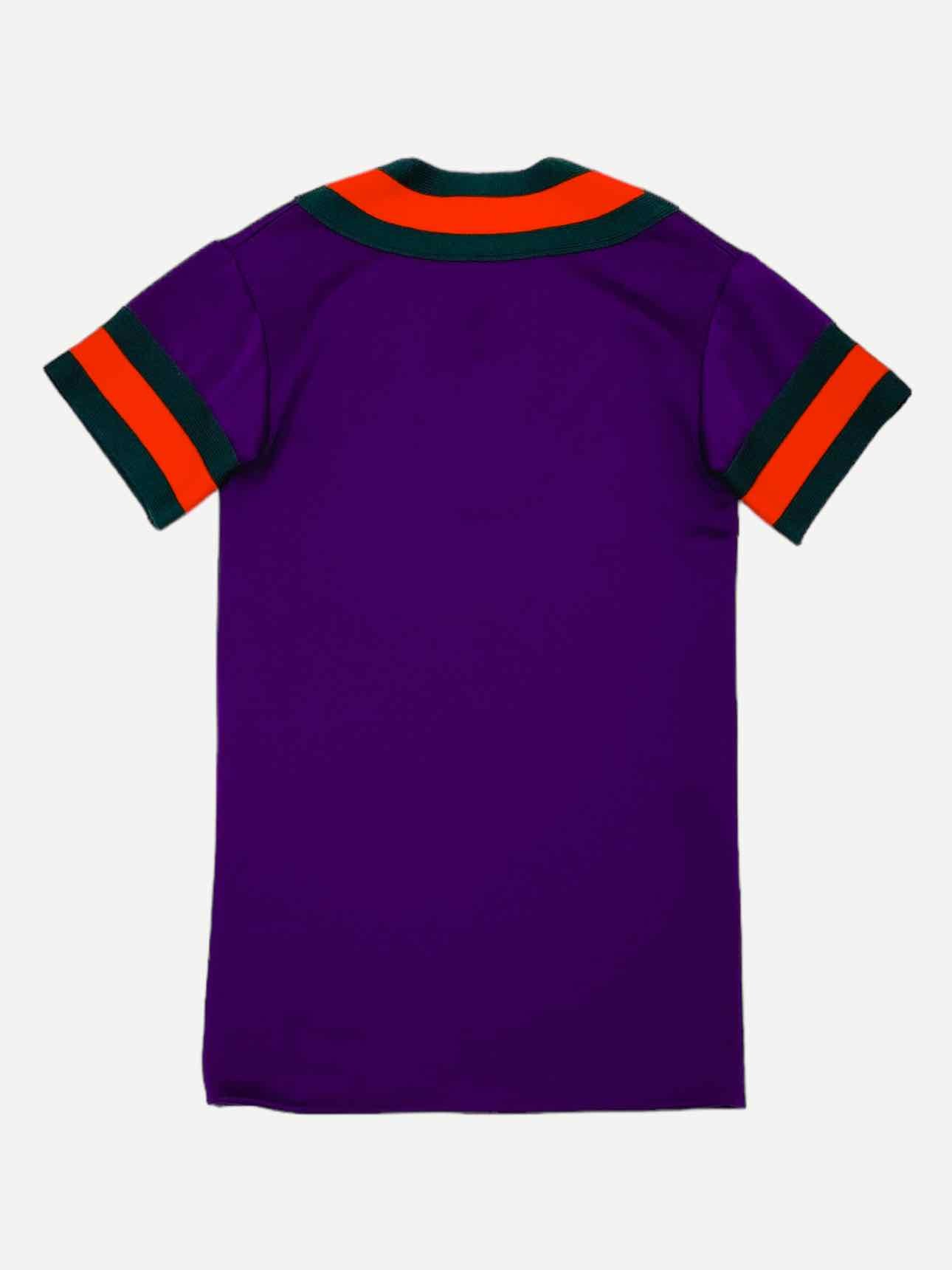 GUCCI Varsity Purple Multicolor Mini Dress Small