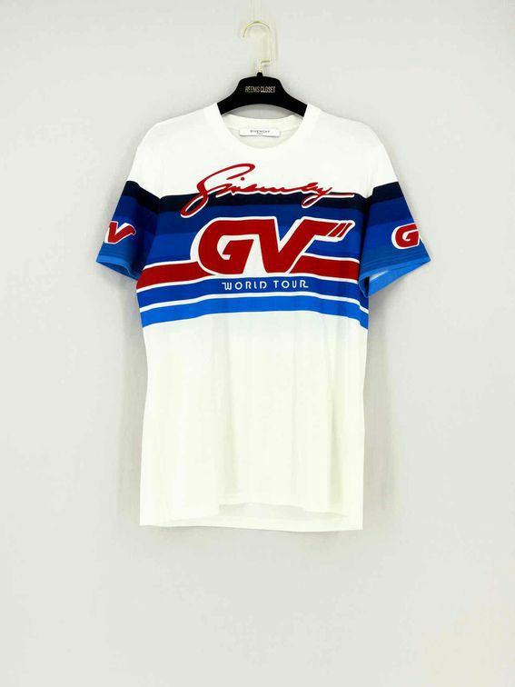 GIVENCHY White Multicolor Logo Size Small T-shirt