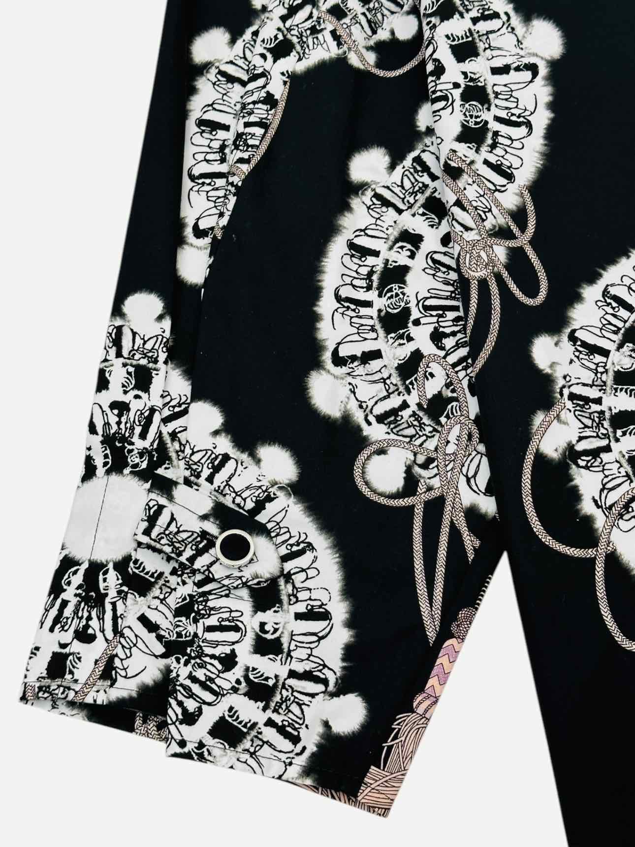 HERMES Black & White Print Size US 4 Shirt