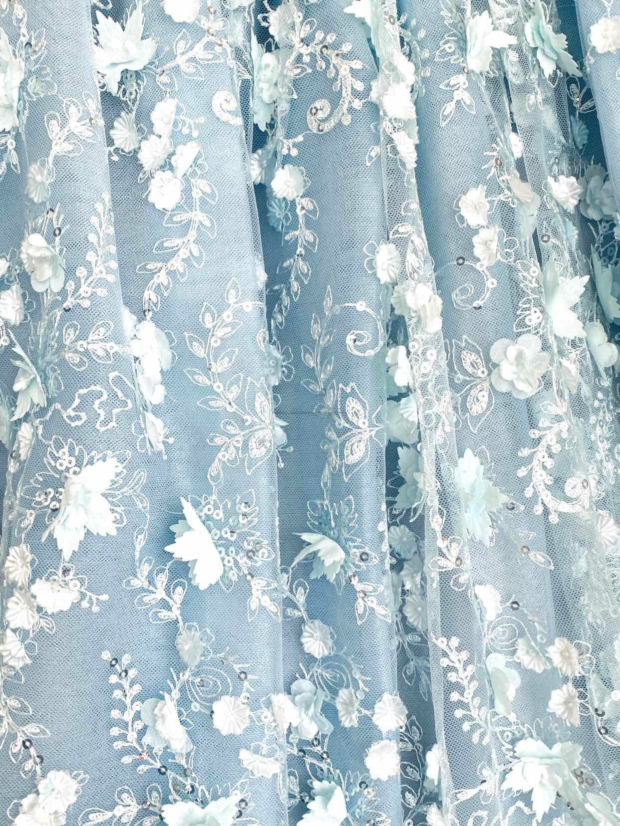 LANA MUELLER White & Blue Size Small Top & Skirt Outfit