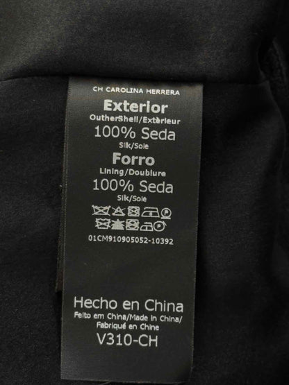 CAROLINA HERRERA Black Ruched Size US 6 Long Dress