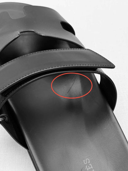 HERMES Chypre Black Size EU 45 Sandals