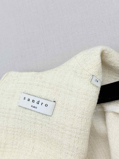 SANDRO Liliana Cream Size US 2 Short Dress