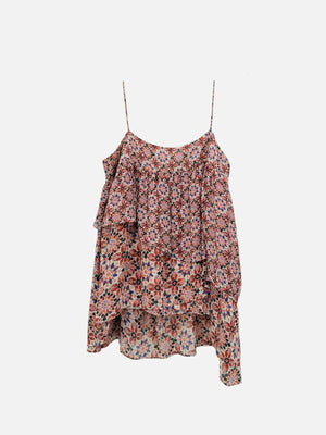 RACHEL ZOE White Multicolor Floral Size US 6 Top
