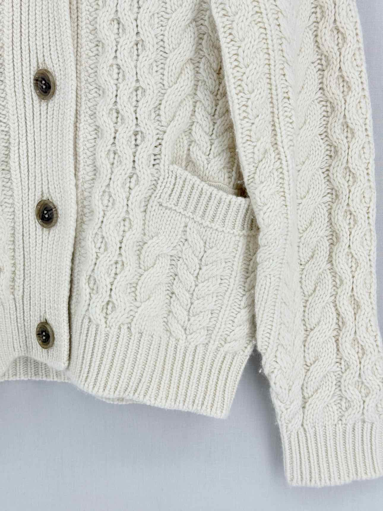 LISA YANG White Cable Knit Size Small/Medium Cardigan